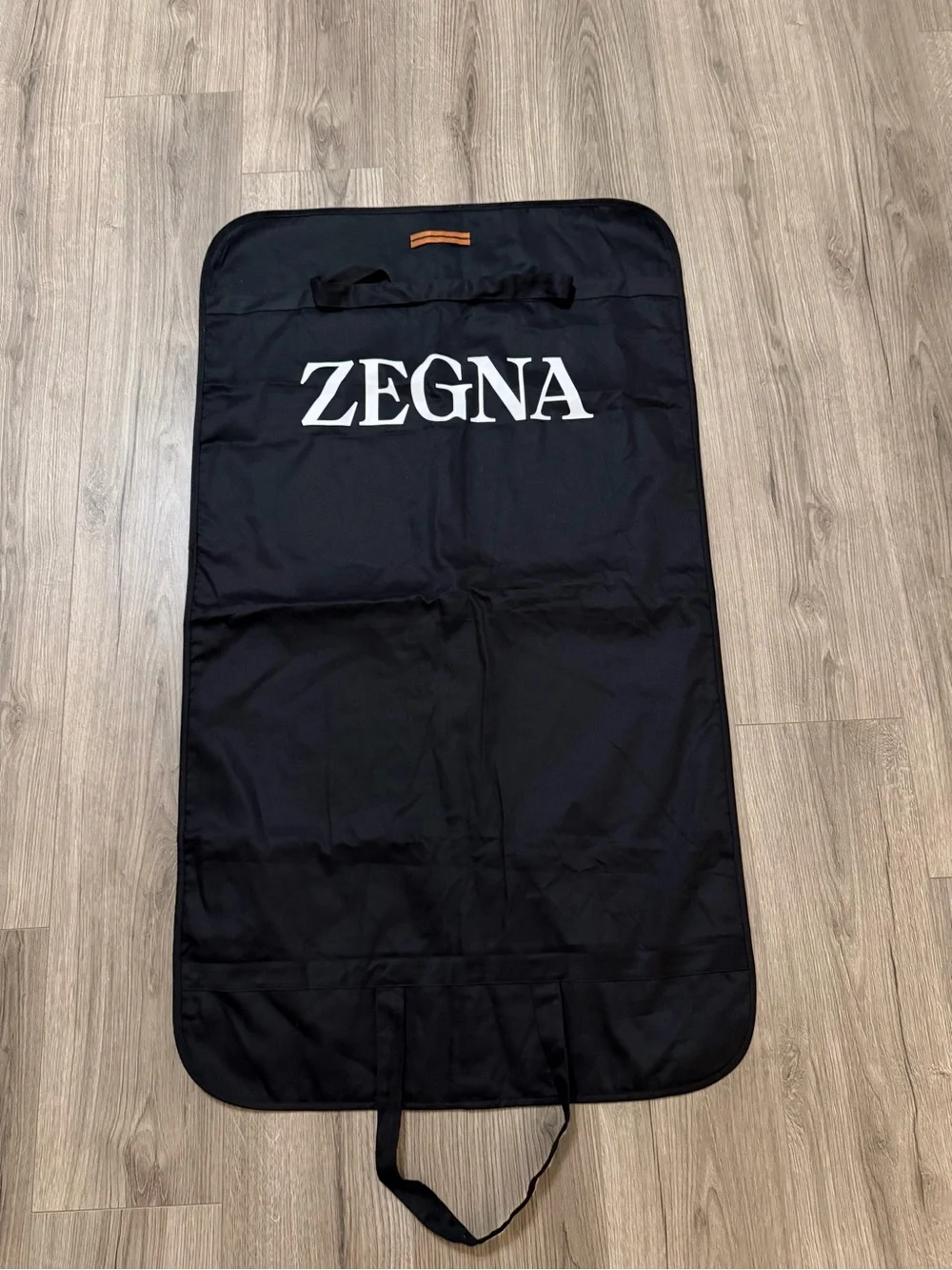 Ermenegildo Zegna Black Garment Bag with White Logo